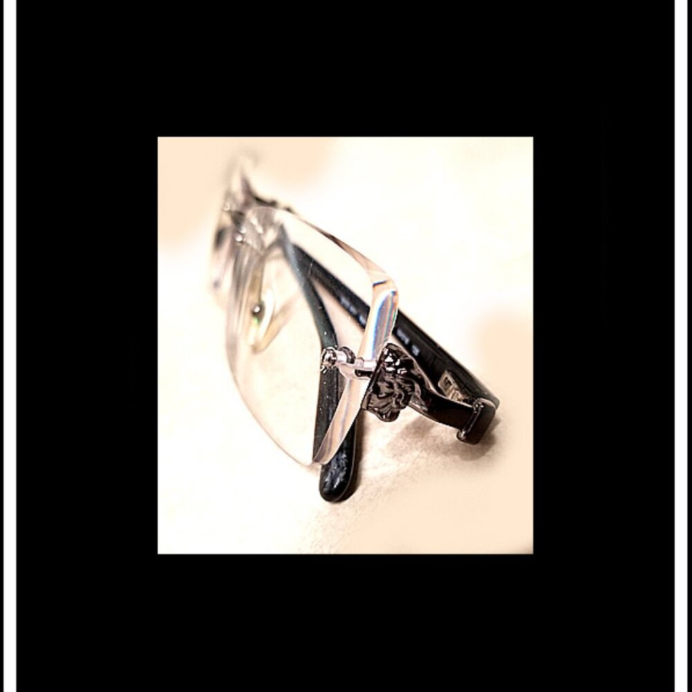 Rare Unique Versace Titanium Eye-glasses Prescription Drill Mount Glasses Frame